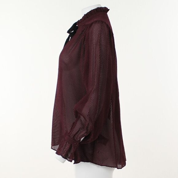 Reiss Maevie Silk-Blend Tie-Neck Dot Blouse - Picture 3 of 5